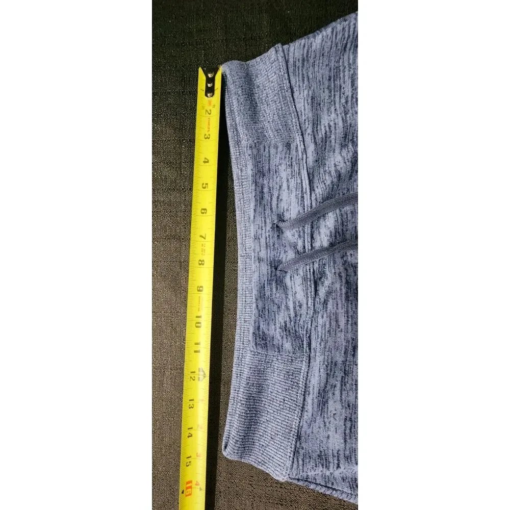 Athleta Downplay Heathered Blue Curved Hem Pocket Elastic‎ Waist Skirt Small EUC